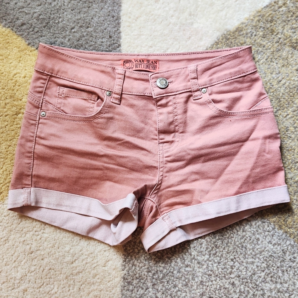 Mid-Rise Pink Denim Shorts Size Small